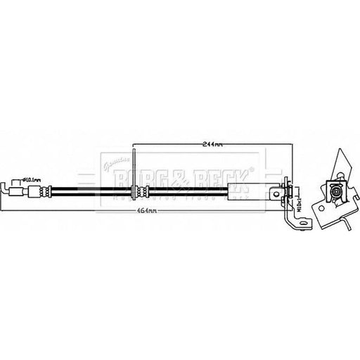 Borg & Beck Brake Hydraulic Hose Line Front Right BBH8482