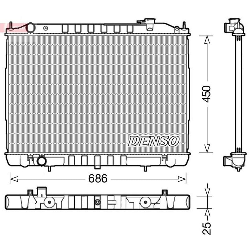 Denso Engine Radiator DRM46050
