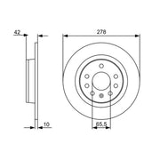 Bosch 2 x Solid Rear Brake Discs 0 986 479 515