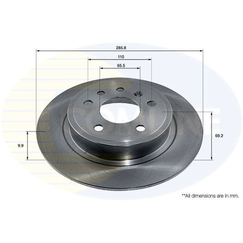 Comline 2 x Solid Rear Brake Discs ADC1160
