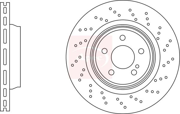 Apec 2 x Brake Disc Set Perforated/Vented