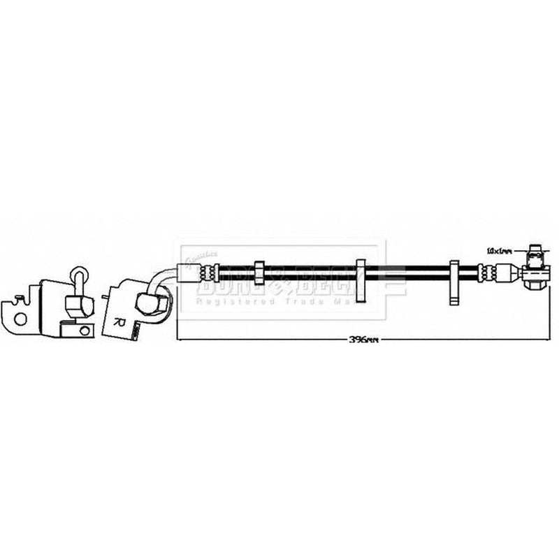 Borg & Beck Brake Hydraulic Hose Line Front Right BBH8566