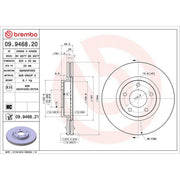 Brembo 2 x Internally Vented Front Brake Discs 09.9468.21
