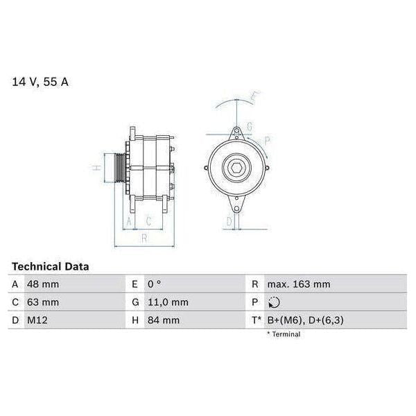 Bosch Reman Alternator 3576 0986035760 Bosch  - Town Parts