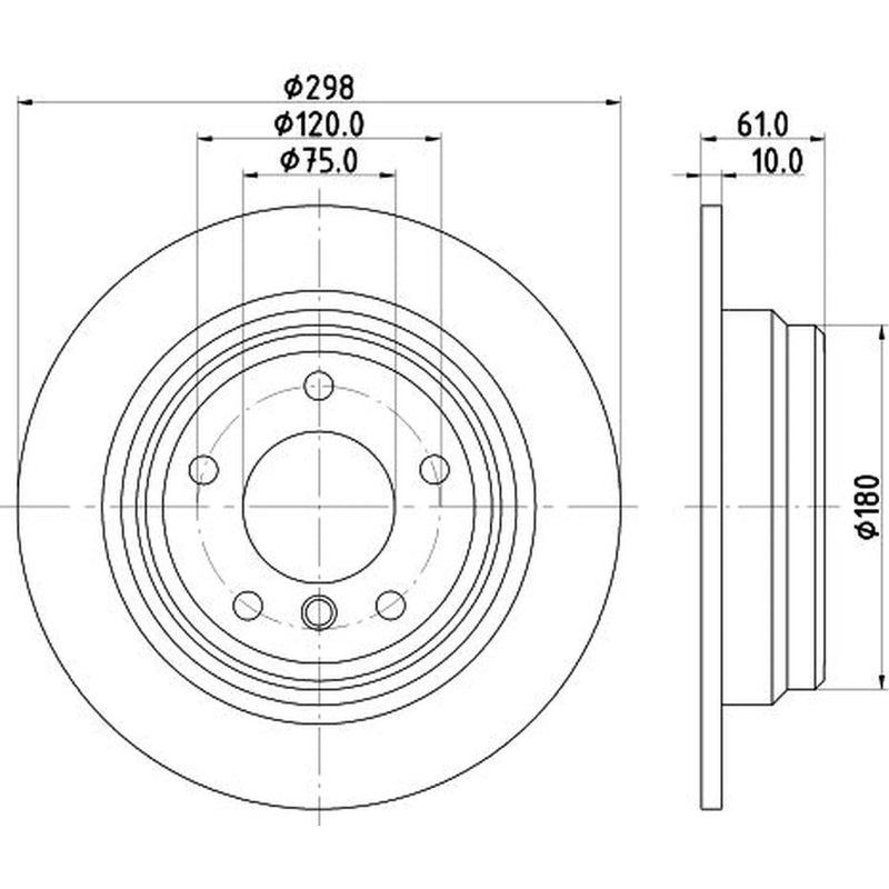 Mintex 2 x Solid Rear Brake Discs MDC1061