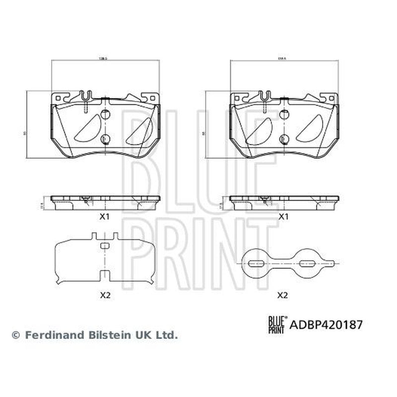 Blue Print Front Brake Pad Set ADBP420187