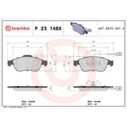 Brembo 4 x Front Brake Pad Set P23148X