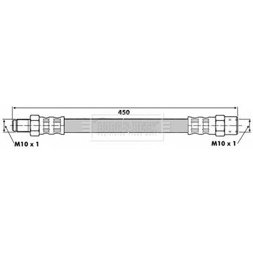 Borg & Beck Brake Hydraulic Hose Line Rear Left BBH6380