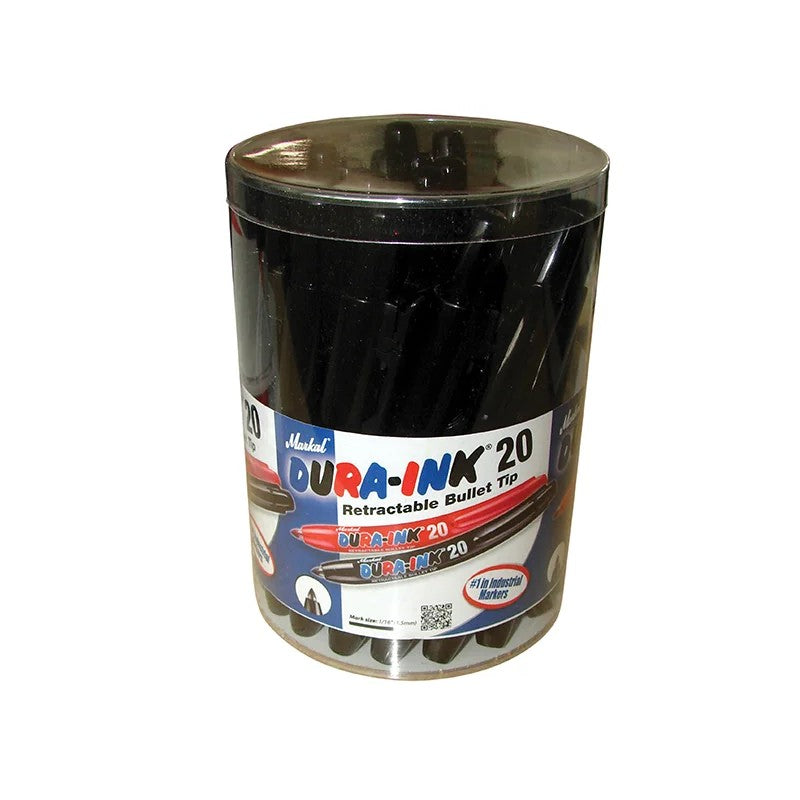Markal DURA-INK® 20 Retractable Marker - Black (Tub 24) - MRK-96577
