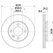 DON 2 x Externally Vented Front Brake Discs PCD10352