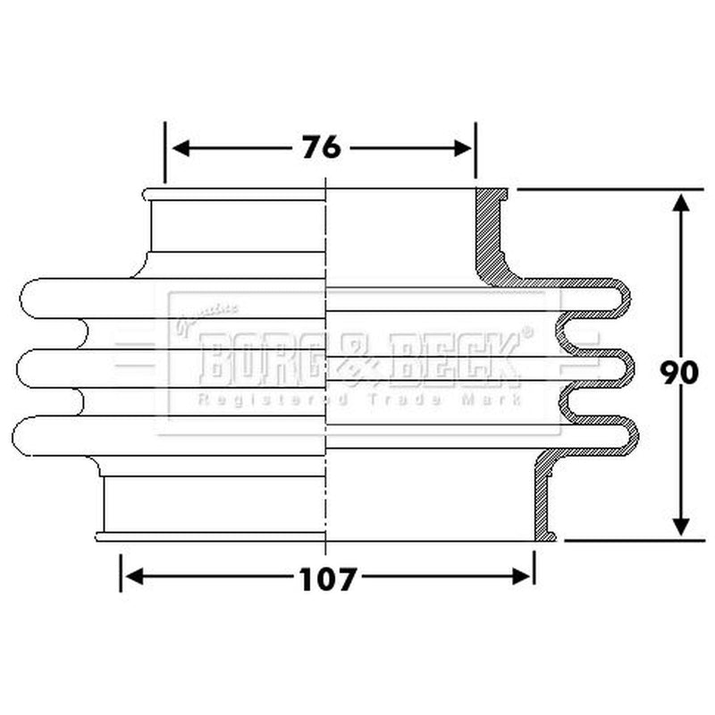 Borg & Beck Drive Shaft Bellow Kit Front Left Thermoplast BCB6276