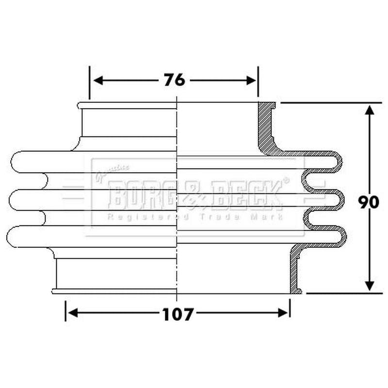 Borg & Beck Drive Shaft Bellow Kit Front Left Thermoplast BCB6276