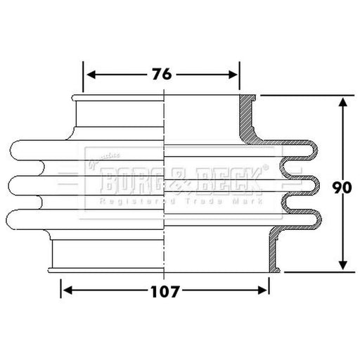 Borg & Beck Drive Shaft Bellow Kit Front Left Thermoplast BCB6276