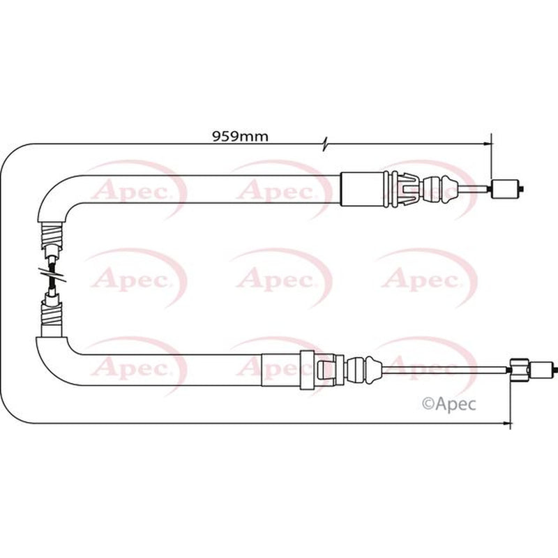 Apec Handbrake Cable Right Rear CAB1051