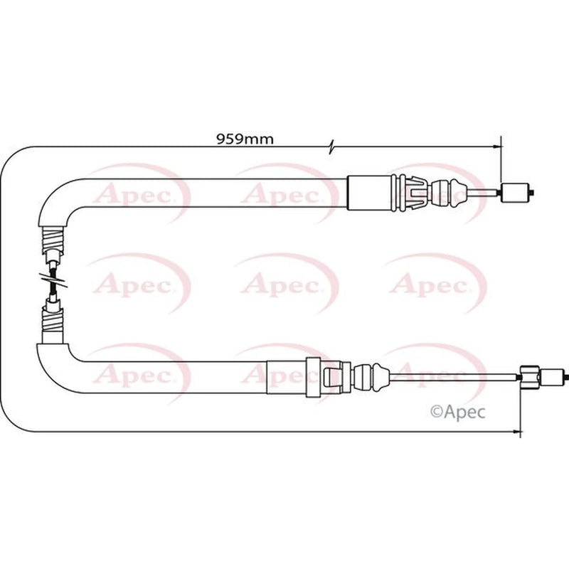 Apec Handbrake Cable Right Rear CAB1051