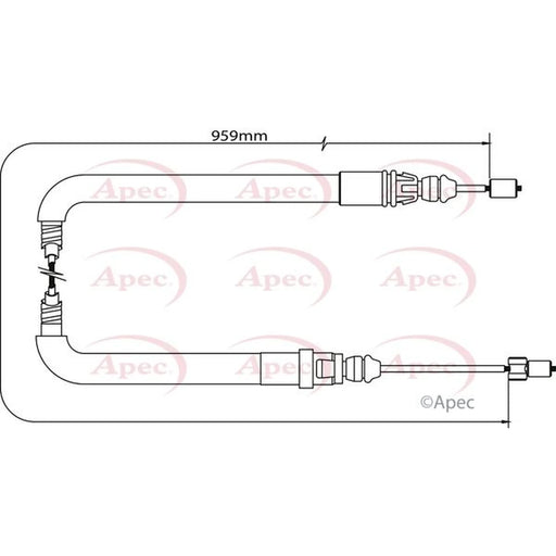 Apec Handbrake Cable Right Rear CAB1051