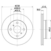 DON 2 x Internally Vented Front Brake Discs PCD15142