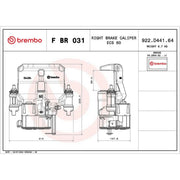 Brembo Brake Caliper Assembly Rear Right FBR031
