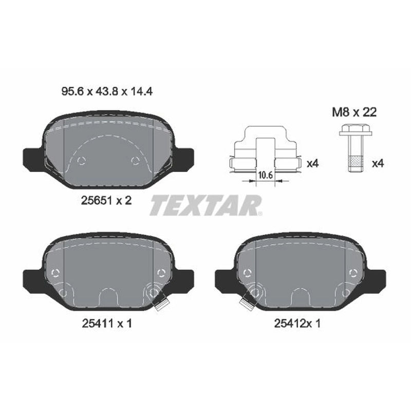 Textar Rear Brake Pad Set 2565101