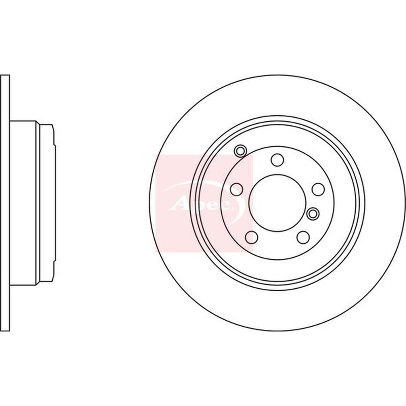Apec 2 x Solid Rear Brake Discs DSK2529