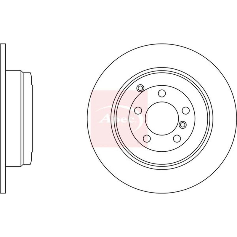 Apec 2 x Solid Rear Brake Discs DSK2529