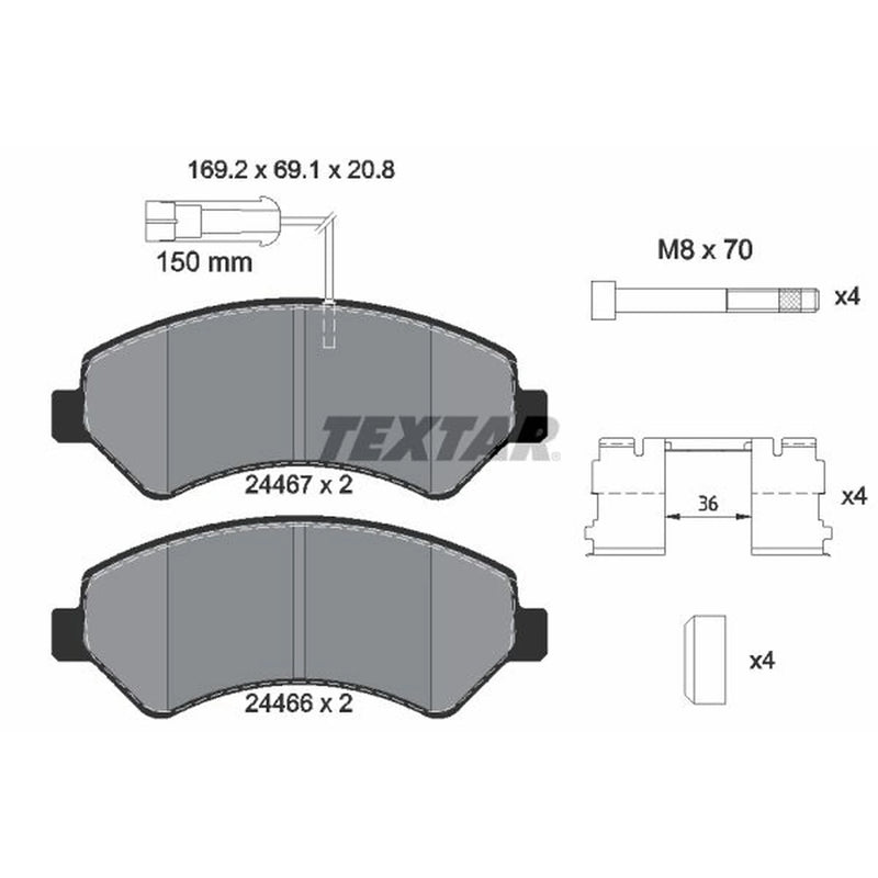Textar Front Brake Pad Set 2446705