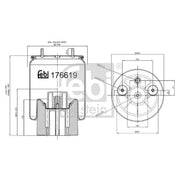Febi Air Suspension Bellow 201mm 176619