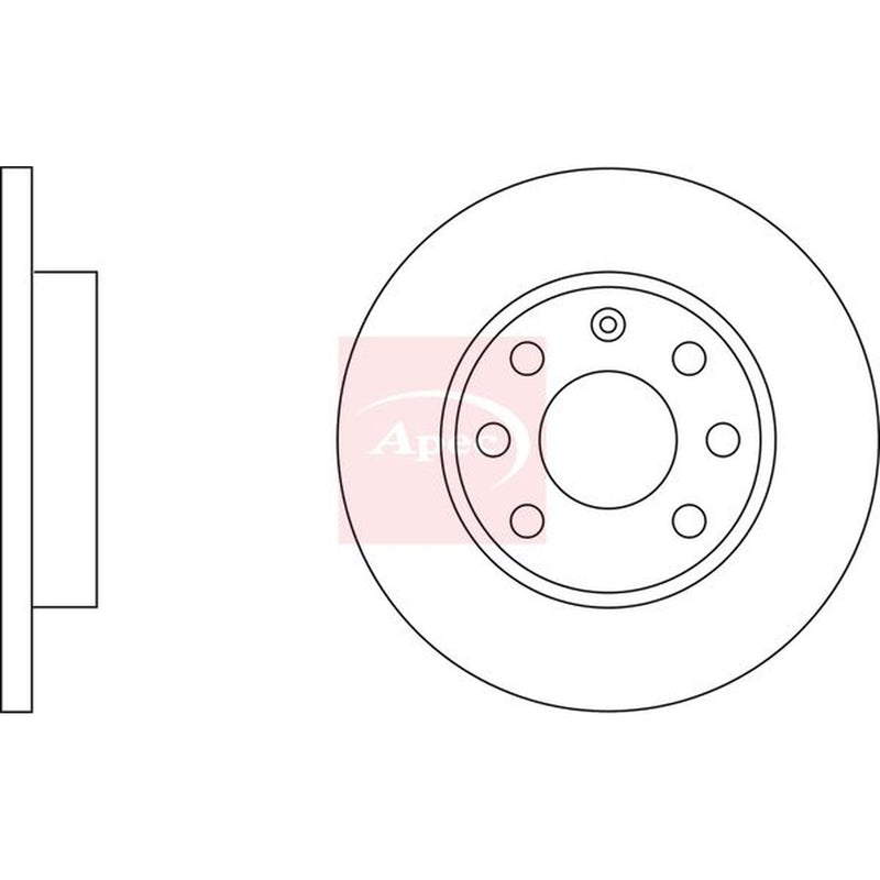 Apec 2 x Solid Front Brake Discs DSK117