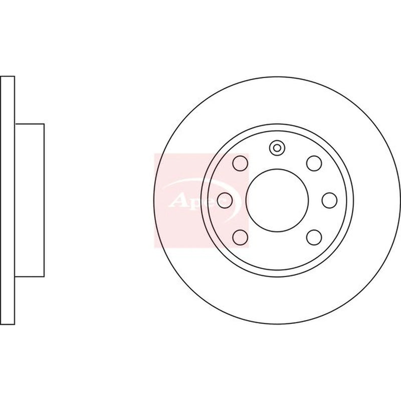 Apec 2 x Solid Front Brake Discs DSK117