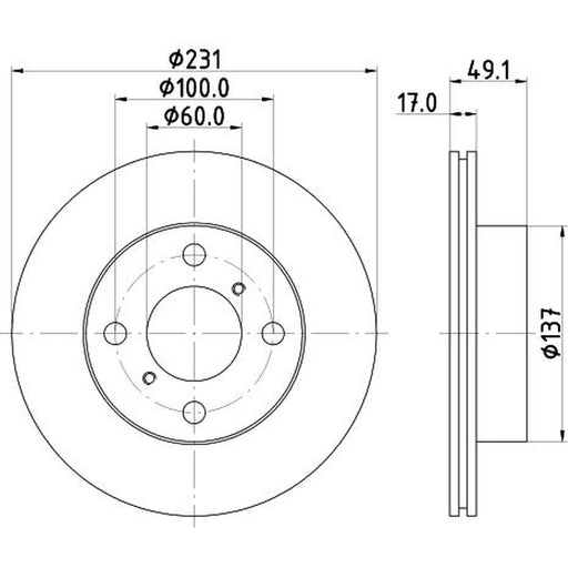 DON 2 x Internally Vented Front Brake Discs PCD21282