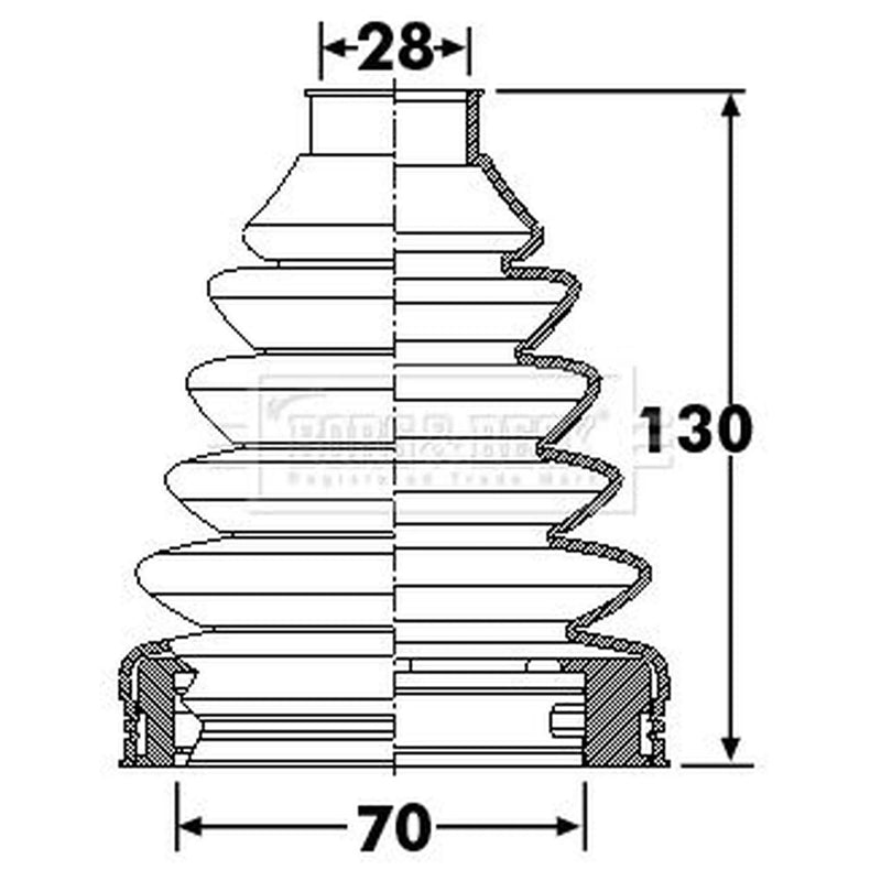 Borg & Beck Drive Shaft Bellow Kit Front Left Thermoplast BCB6253
