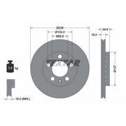 Textar 2 x Front Brake Discs 92106803