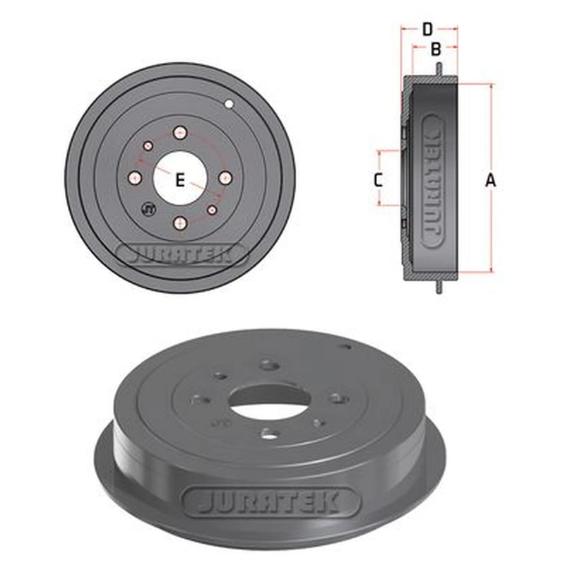 Juratek Brake Drum Assembly Rear JDR024
