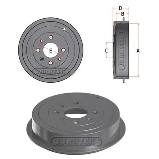 Juratek Brake Drum Assembly Rear JDR024