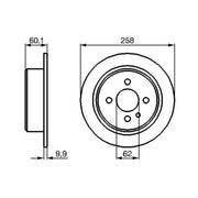 Bosch 2 x Solid Rear Brake Discs 0 986 478 034