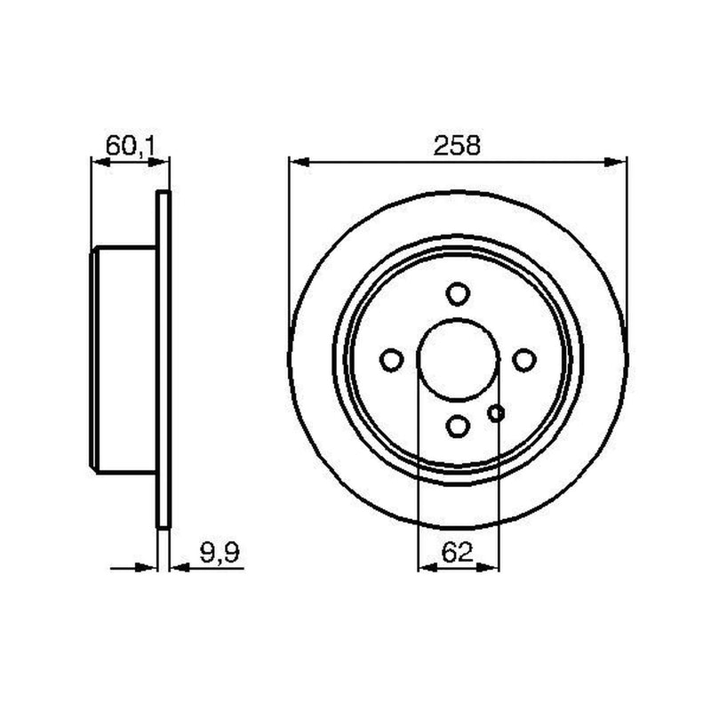 Bosch 2 x Solid Rear Brake Discs 0 986 478 034