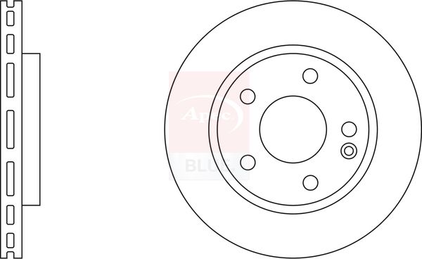 Apec 2 x Brake Disc Set Vented