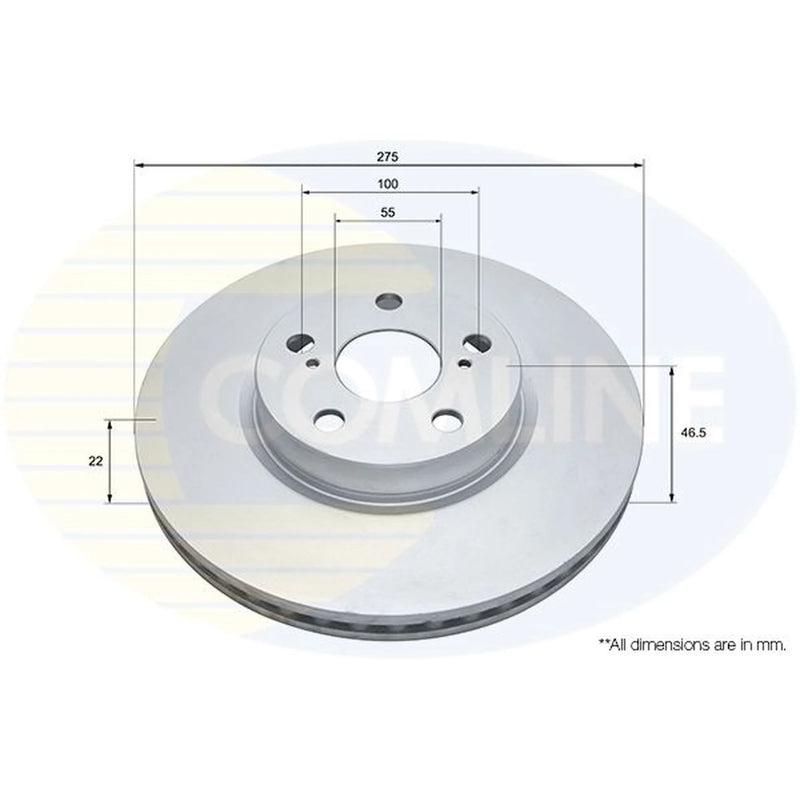Comline 2 x Internally Vented Front Brake Discs ADC01155V
