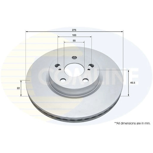 Comline 2 x Internally Vented Front Brake Discs ADC01155V