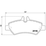 Brembo 4 x Rear Brake Pad Set P50084G