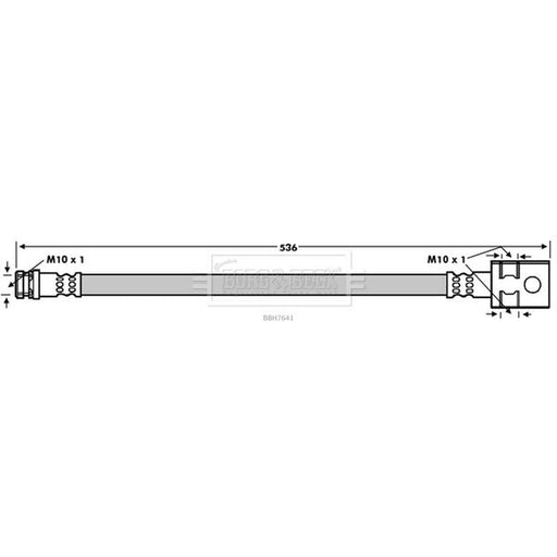 Borg & Beck Brake Hydraulic Hose Line Rear Left BBH7641