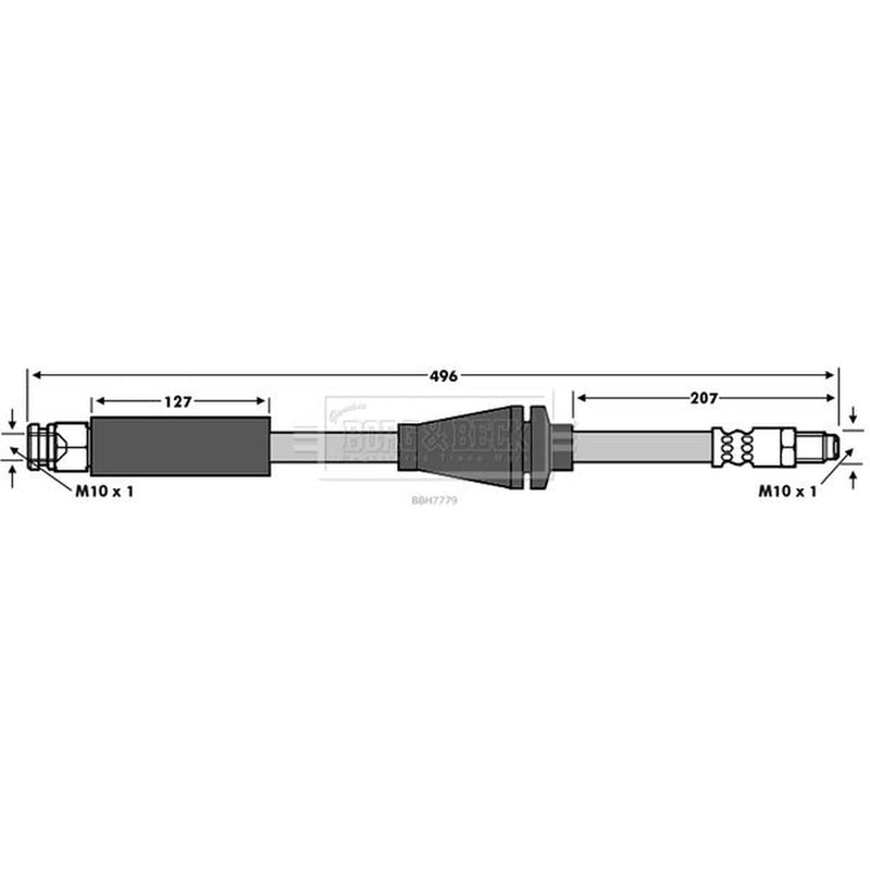 Borg & Beck Brake Hydraulic Hose Line Front Left BBH7779