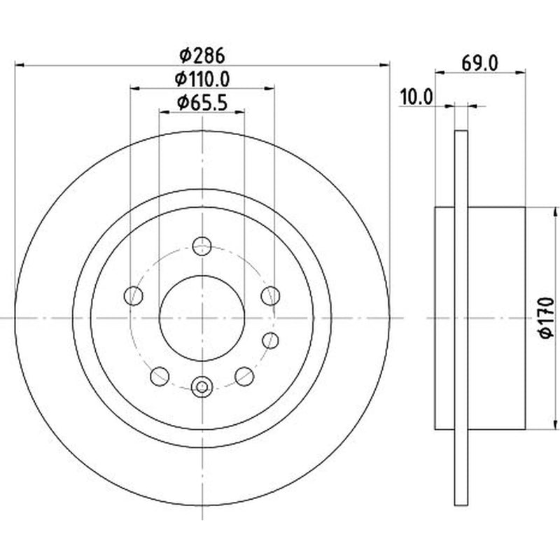 Mintex 2 x Solid Rear Brake Discs MDC1380