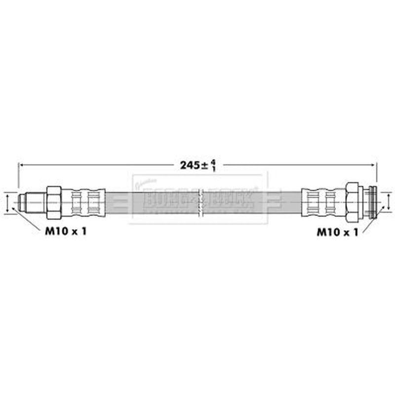 Borg & Beck Brake Hydraulic Hose Line Rear Left BBH6950