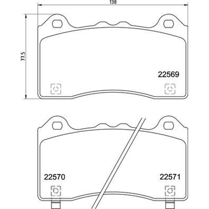 Brembo 4 x Front Brake Pad Set P24202