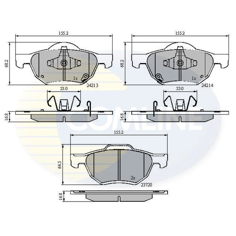 Comline 4 x Front Brake Pad Set CBP31195