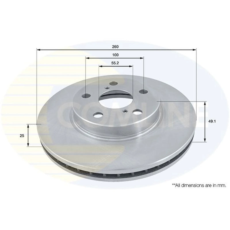 Comline 2 x Front Brake Discs ADC0171V