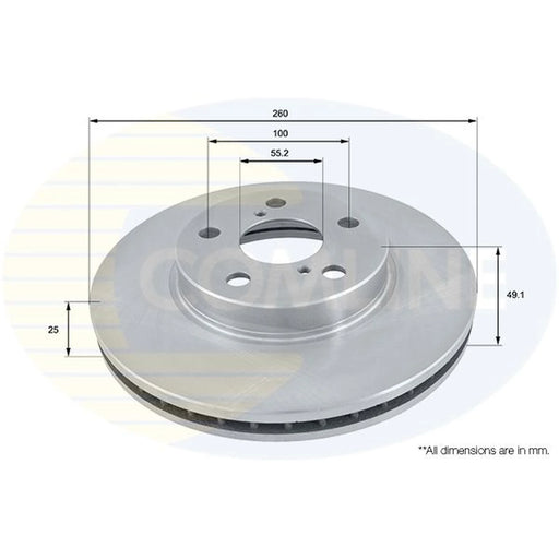 Comline 2 x Front Brake Discs ADC0171V