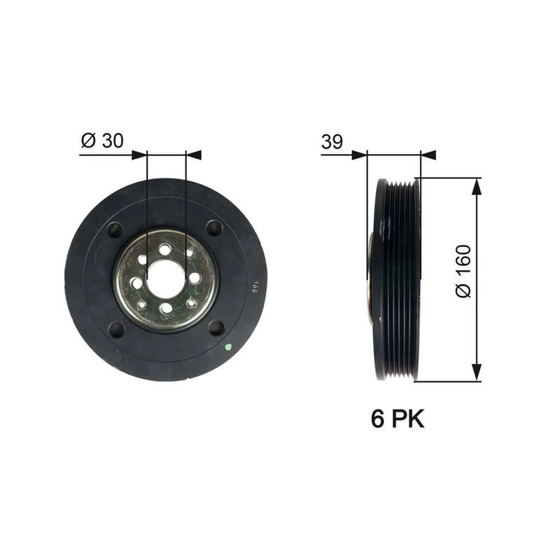 Gates Crank Shaft Belt Pulley TVD1004