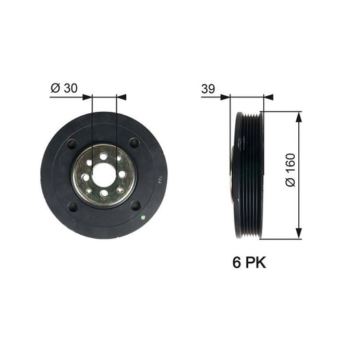 Gates Crank Shaft Belt Pulley TVD1004